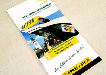 Imagebild: Flyer des Anrufsammeltaxis